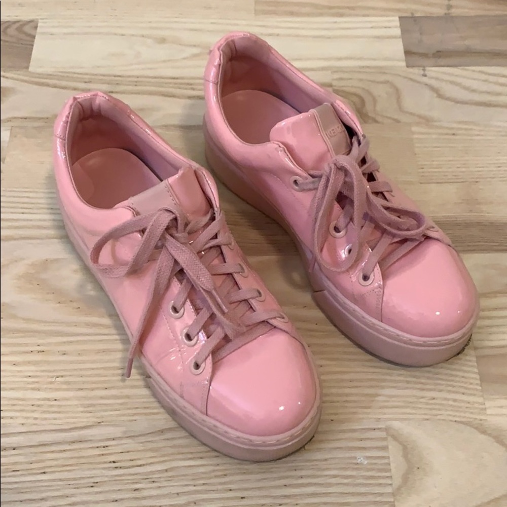 Kenzo Pink Patent Leather Platform Sneakers